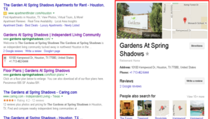 The Gardens' Google Business Profile